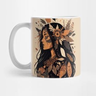 Painted Beautiful Native American Woman Mug